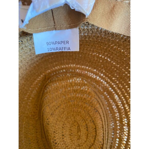 Etoile Coral Straw Sun Hat Black Ribbon Trim One Size - Picture 8 of 9